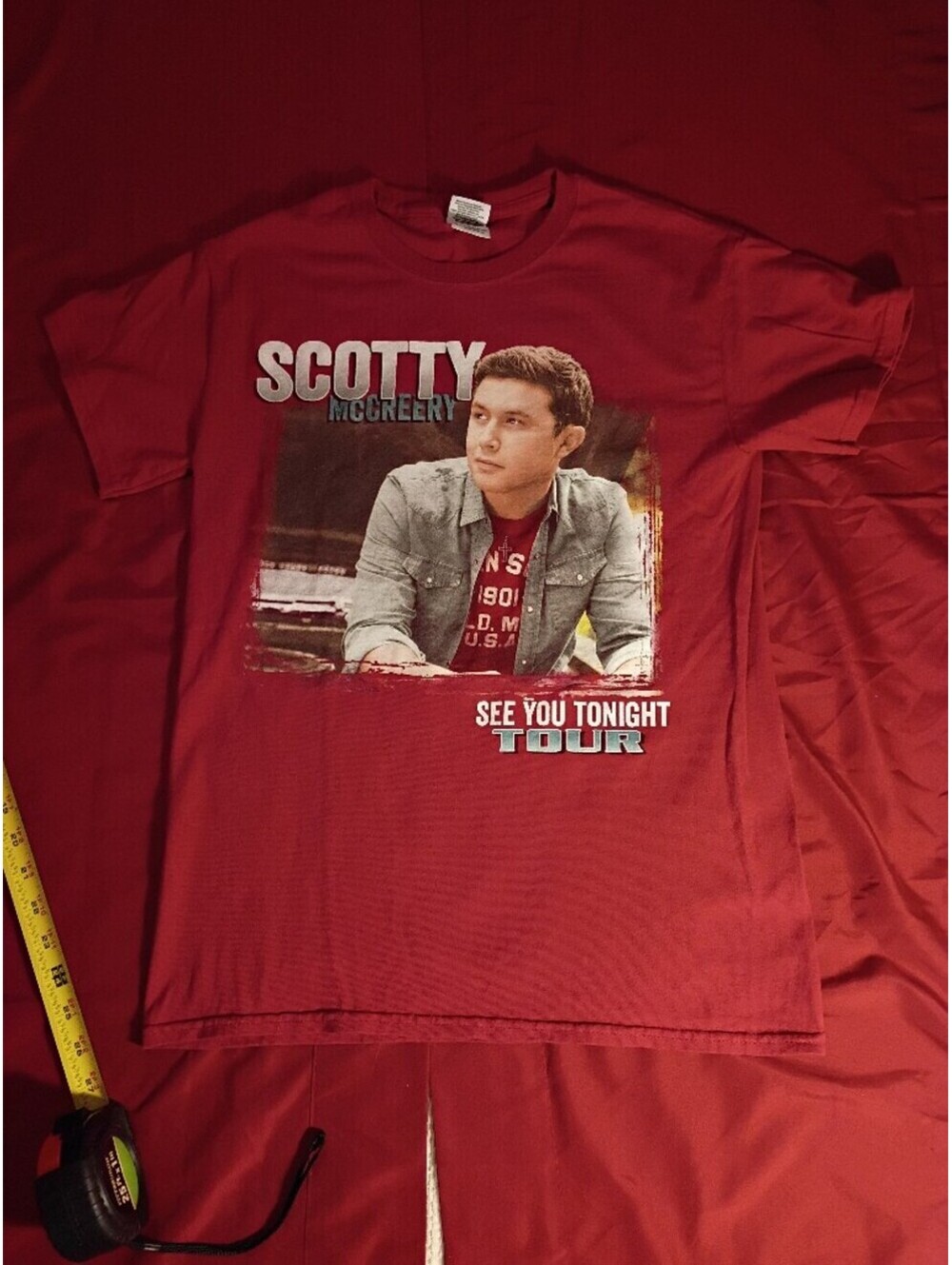 Scotty McCreery See You Tonight Tour Red T-Shirt Size Small